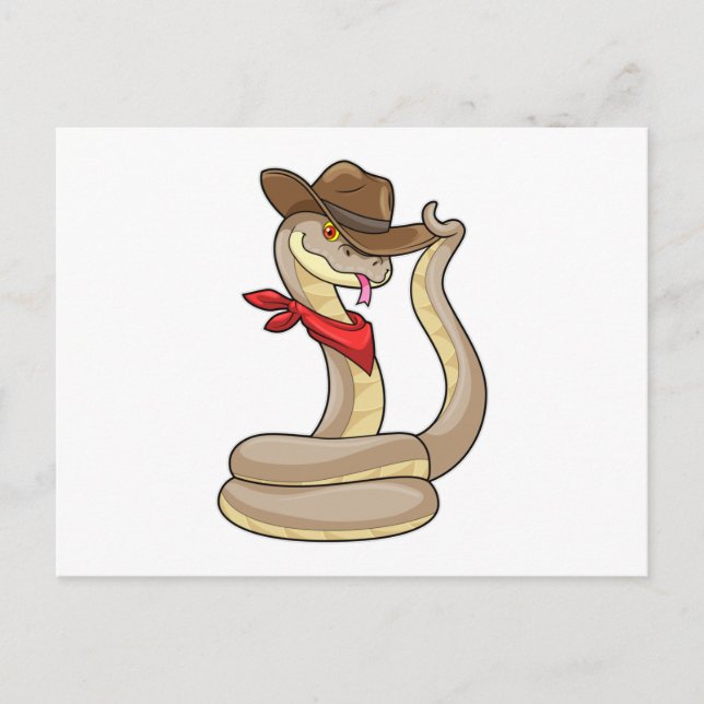 Snake as Cowboy with Scarf Postcard (Front)