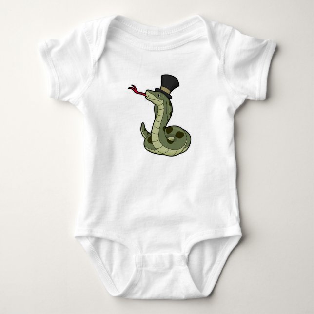 Snake as Gentleman & Hat Baby Bodysuit (Front)