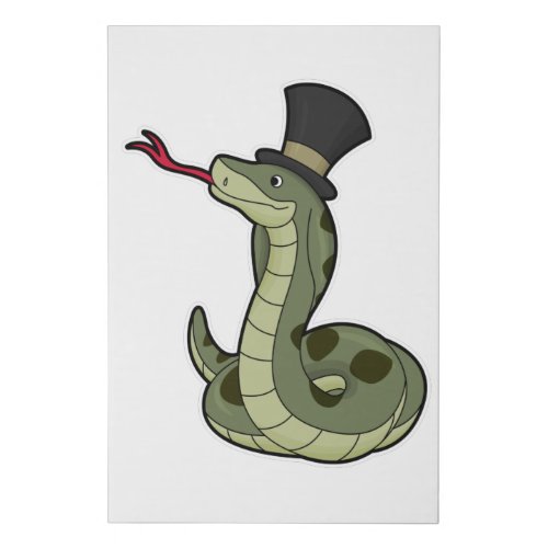 Snake as Gentleman  Hat Faux Canvas Print