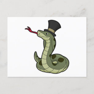 Snake as Gentleman & Hat Postcard