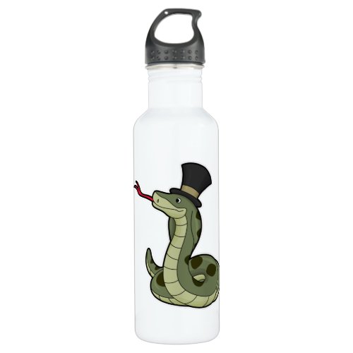 Snake as Gentleman  Hat Stainless Steel Water Bottle