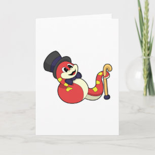 Snake as Groom with Hat Card