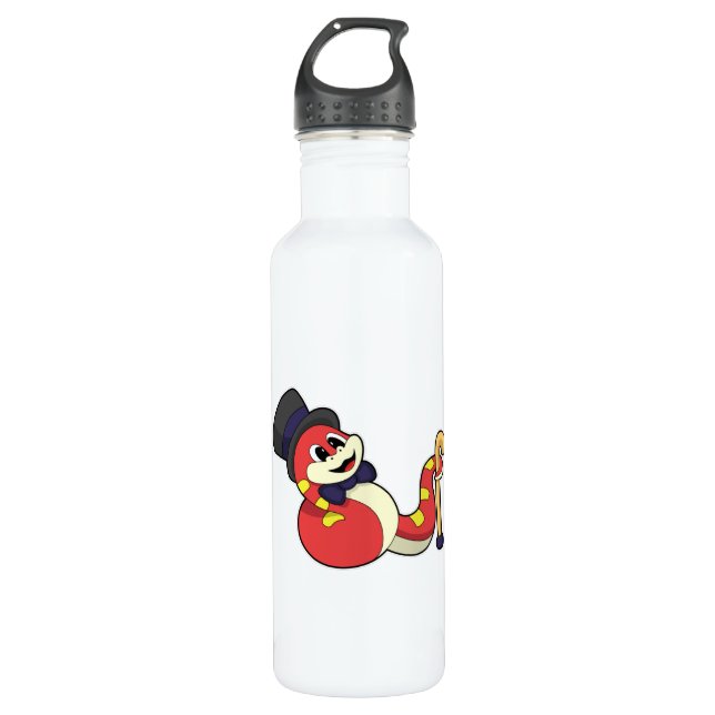 Snake as Groom with Hat Stainless Steel Water Bottle (Front)