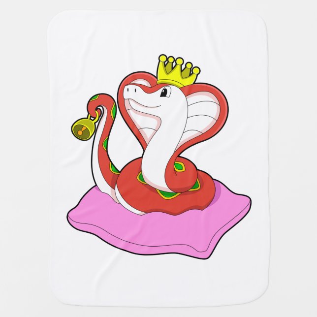 Snake as King with Crown Baby Blanket (Front)