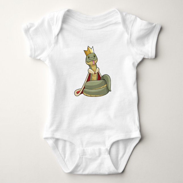 Snake as King with Crown Baby Bodysuit (Front)