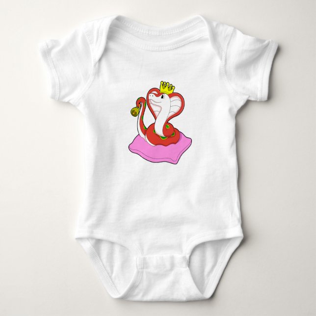 Snake as King with Crown Baby Bodysuit (Front)