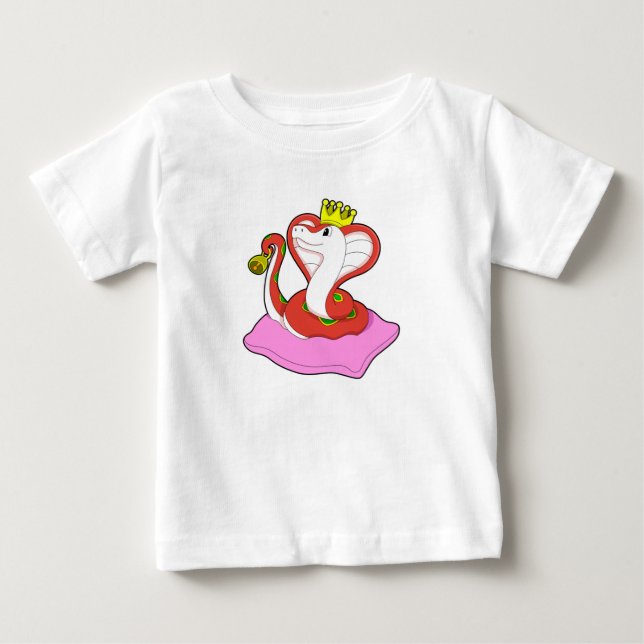 Snake as King with Crown Baby T-Shirt (Front)