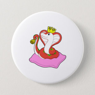 Snake as King with Crown Button