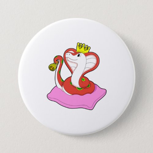 Snake as King with Crown Button