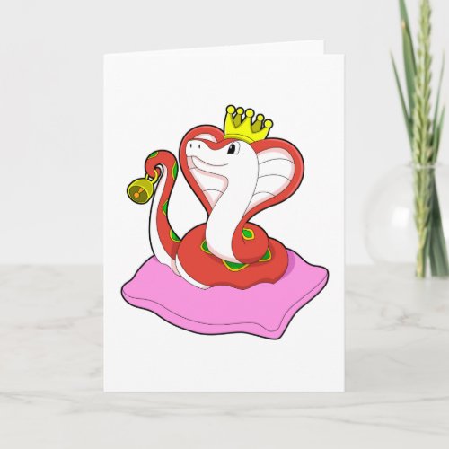 Snake as King with Crown Card