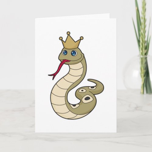 Snake as King with Crown Card