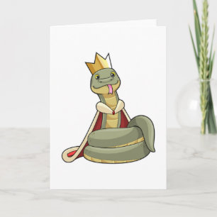 Snake as King with Crown Card