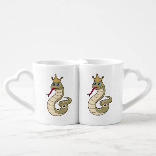 Snake as King with Crown Coffee Mug Set