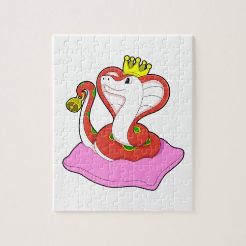Snake as King with Crown Jigsaw Puzzle