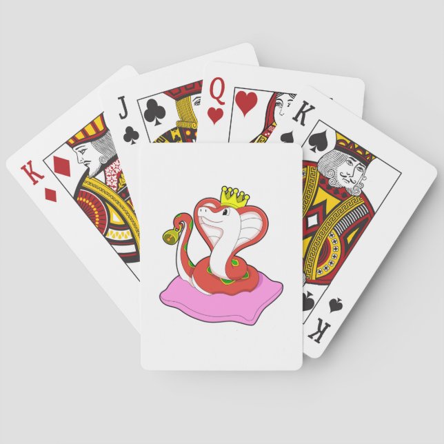 Snake as King with Crown Poker Cards (Back)