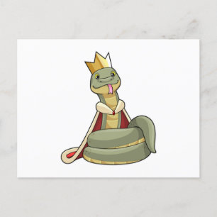 Snake as King with Crown Postcard