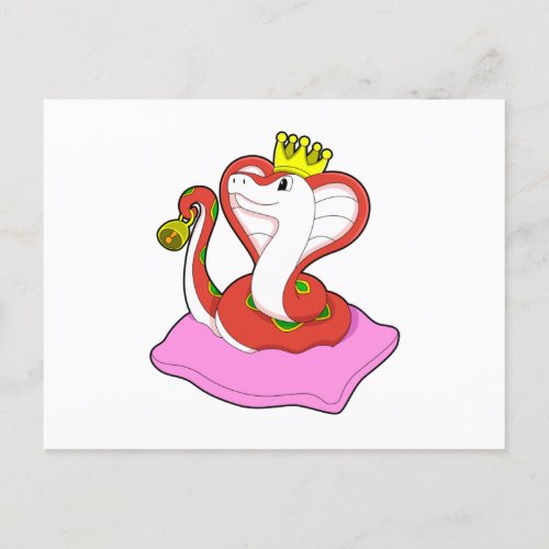 Snake as King with Crown Postcard