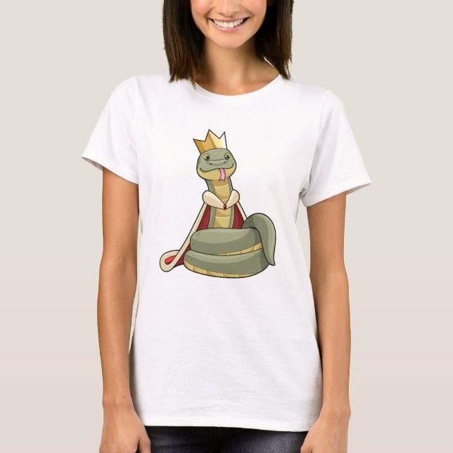 Snake as King with Crown T-Shirt (Front)
