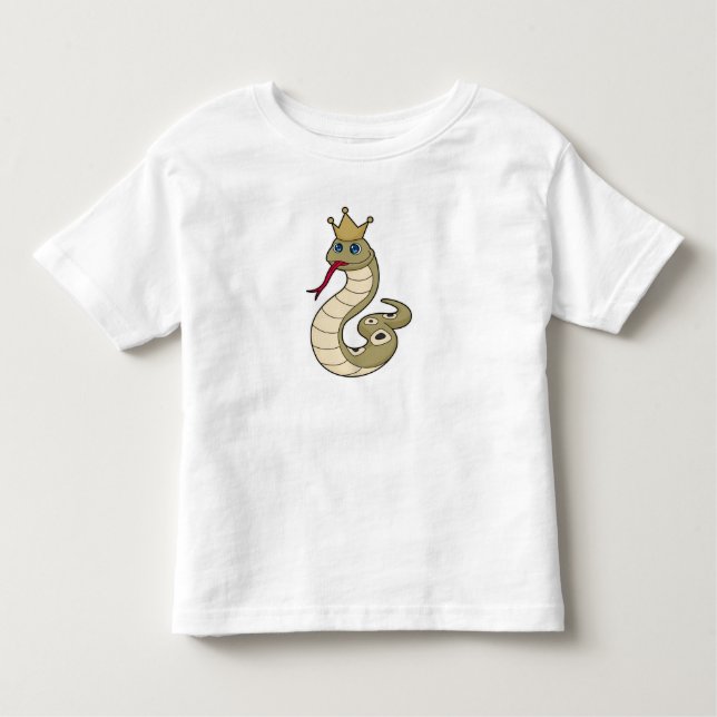 Snake as King with Crown Toddler T-shirt (Front)