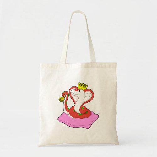 Snake as King with Crown Tote Bag