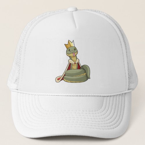 Snake as King with Crown Trucker Hat