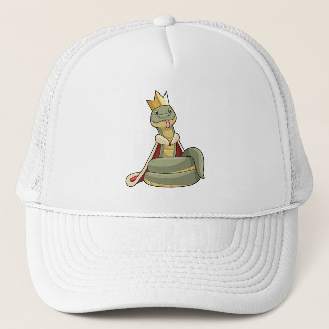 Snake as King with Crown Trucker Hat (Front)