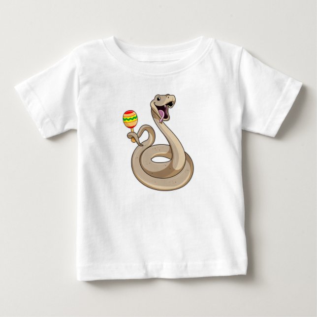 Snake as Musician with Maracas Baby T-Shirt (Front)