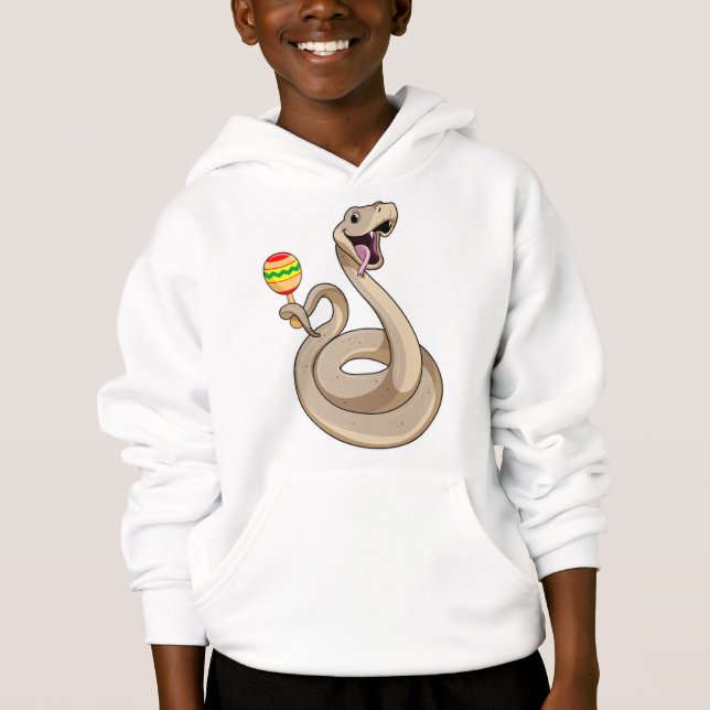 Snake as Musician with Maracas Hoodie (Front)