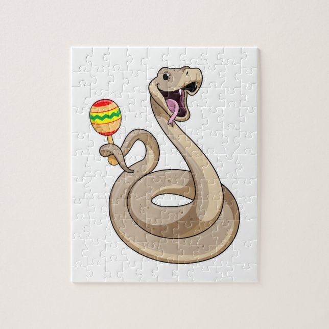 Snake as Musician with Maracas Jigsaw Puzzle (Vertical)