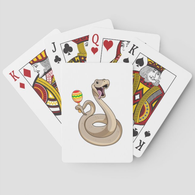 Snake as Musician with Maracas Poker Cards (Back)