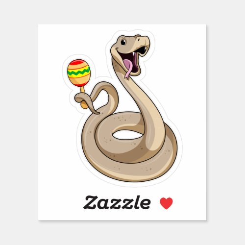 Snake as Musician with Maracas Sticker