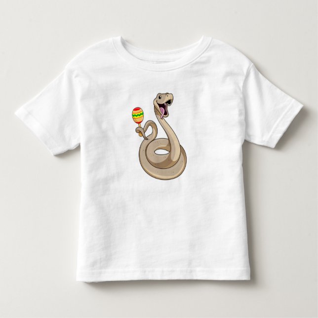 Snake as Musician with Maracas Toddler T-shirt (Front)