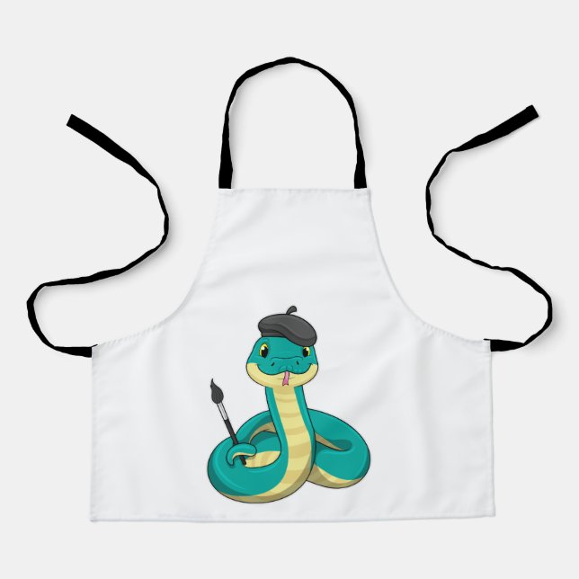 Snake as Painter with Paint brush Apron (Front)