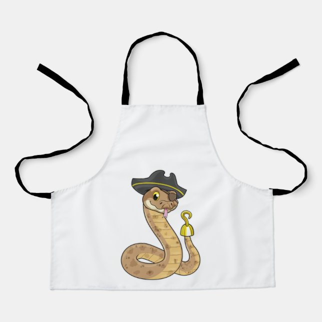 Snake as Pirate with Hook hand & Eye patch Apron (Front)