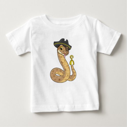 Snake as Pirate with Hook hand  Eye patch Baby T_Shirt