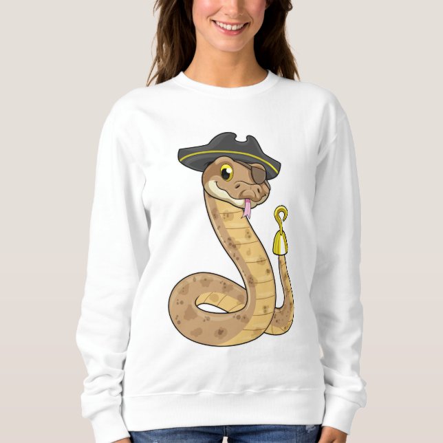 Snake as Pirate with Hook hand & Eye patch Sweatshirt (Front)