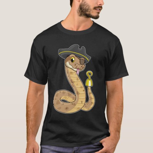 Snake as Pirate with Hook hand  Eye patch T_Shirt