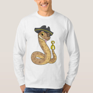 Snake as Pirate with Hook hand & Eye patch T-Shirt