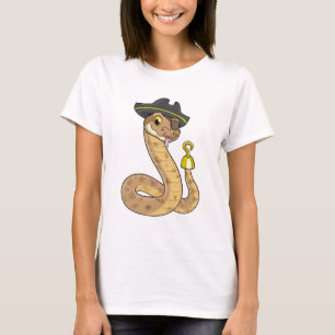 Snake as Pirate with Hook hand & Eye patch T-Shirt