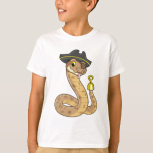 Snake as Pirate with Hook hand & Eye patch T-Shirt