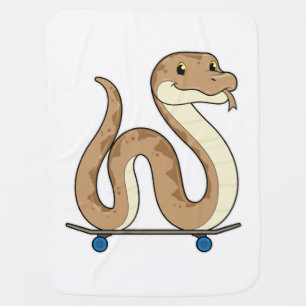 Snake as Skater with Skateboard Baby Blanket