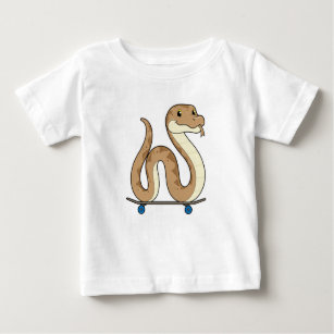 Snake as Skater with Skateboard Baby T-Shirt