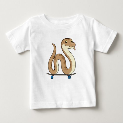 Snake as Skater with Skateboard Baby T_Shirt