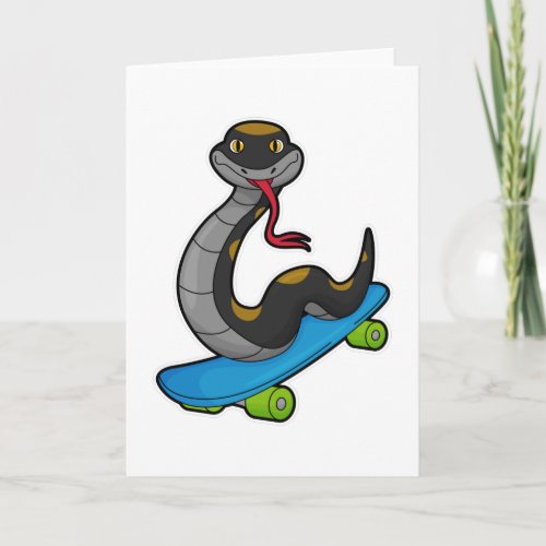 Snake as Skater with Skateboard Card