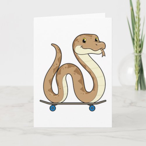 Snake as Skater with Skateboard Card