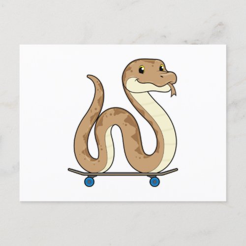 Snake as Skater with Skateboard Postcard
