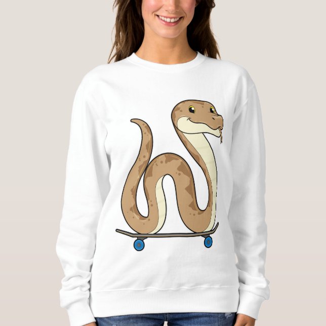 Snake as Skater with Skateboard Sweatshirt (Front)