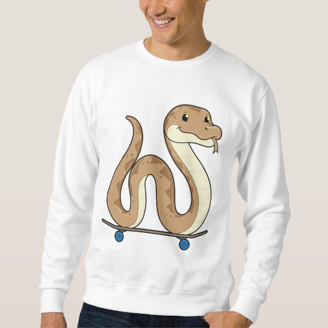 Snake as Skater with Skateboard Sweatshirt (Front)