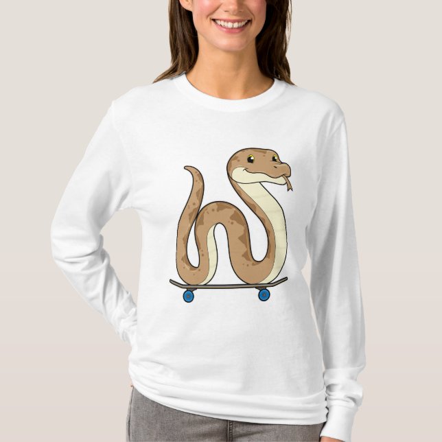 Snake as Skater with Skateboard T-Shirt (Front)