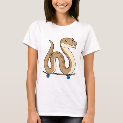 Snake as Skater with Skateboard T_Shirt